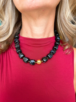 Black Cubed Necklace
