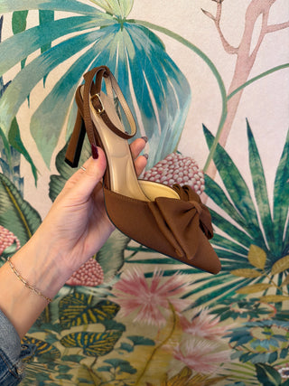 Brown Bow Stiletto Heel