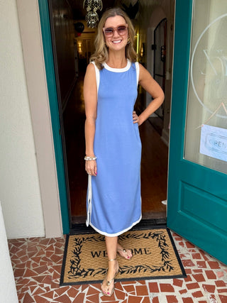 Solid Sleeveless Midi Dress