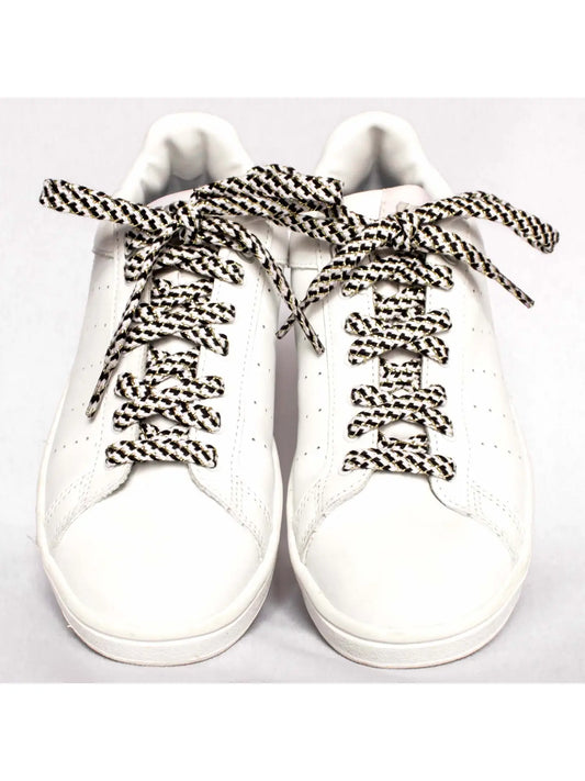 White, Black and Gold Shoelaces