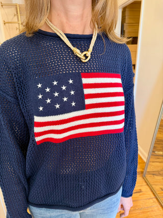 American Flag Crochet Sweater