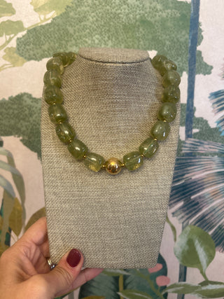 Green Cubed Necklace