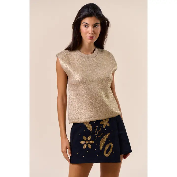 Effortless Gold Sleeveless Sweater