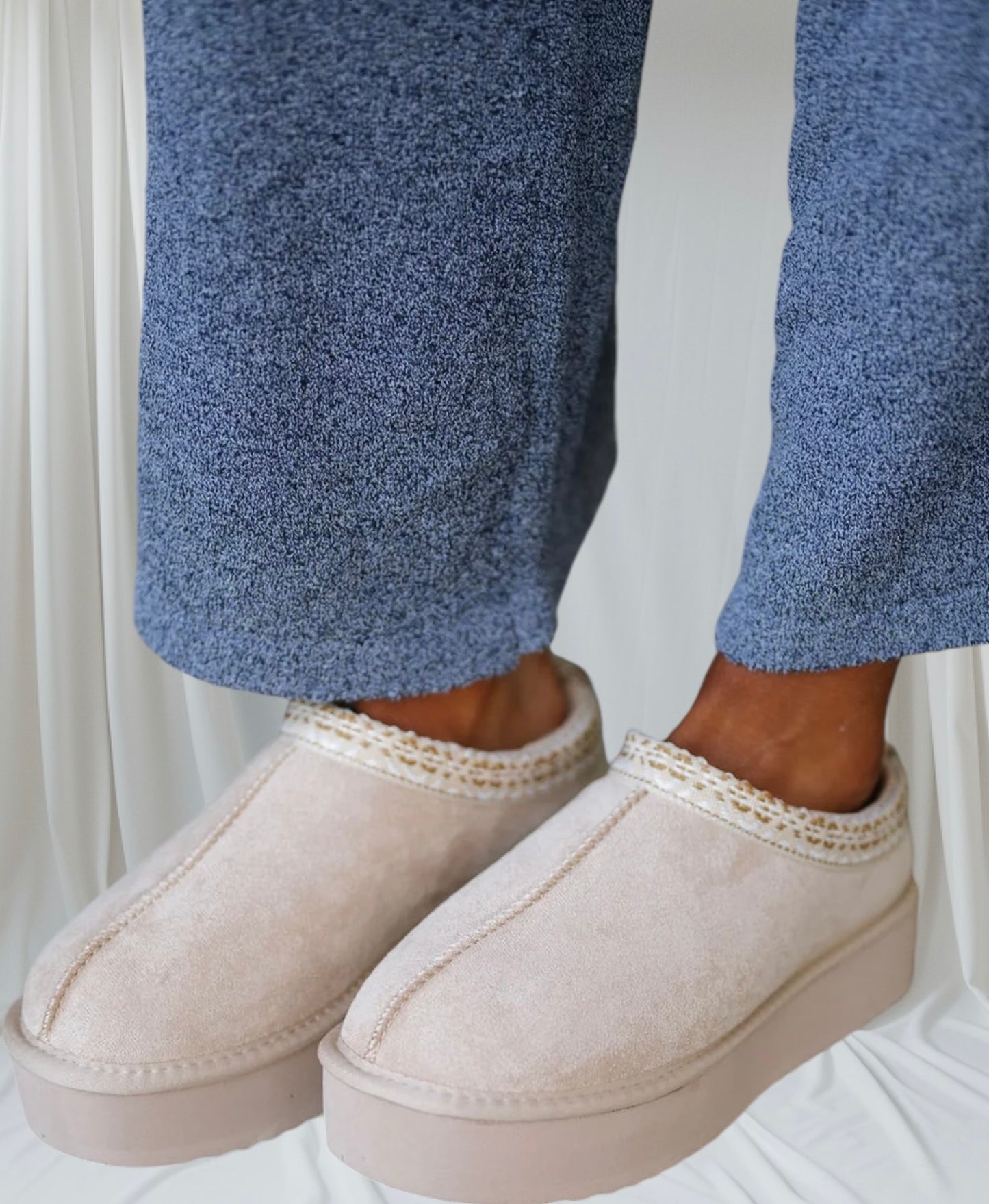 Eagle BEIGE Platform Slip On Mule