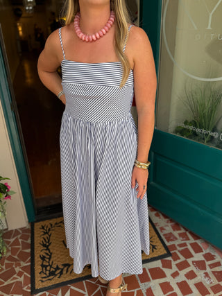 Striped Midi Dress-Saturday Steal