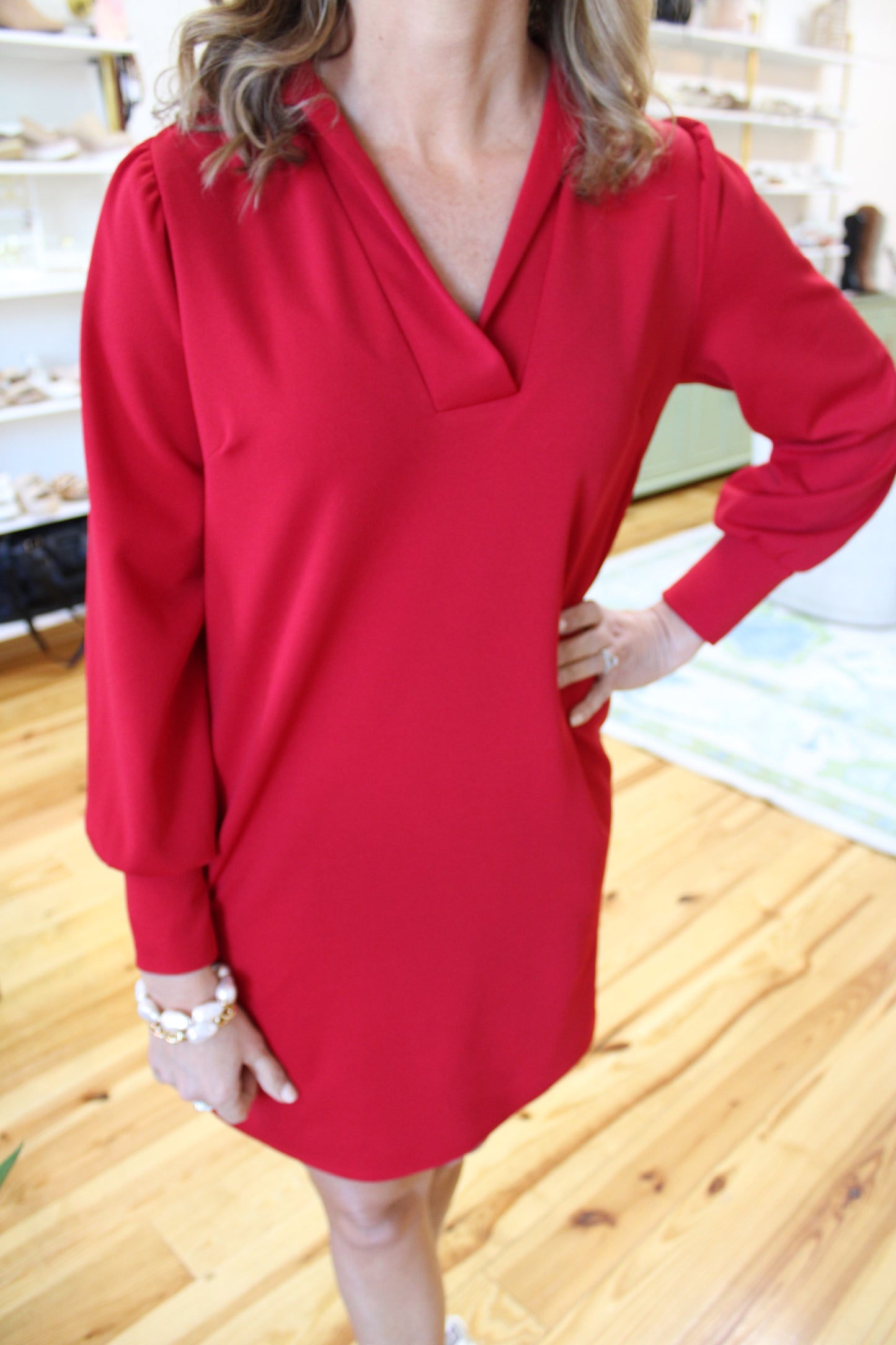 Collared V Neck Dress - Saturday Steal