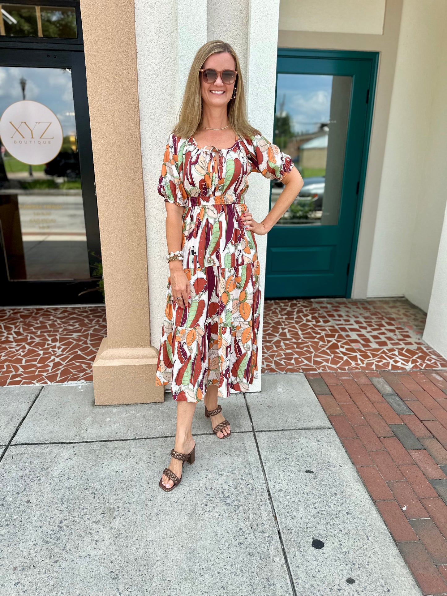 Bold Print Midi Dress