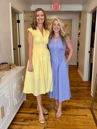 Solid Zip Up Midi Dress