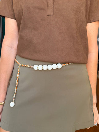 Cognac Pearl Belt
