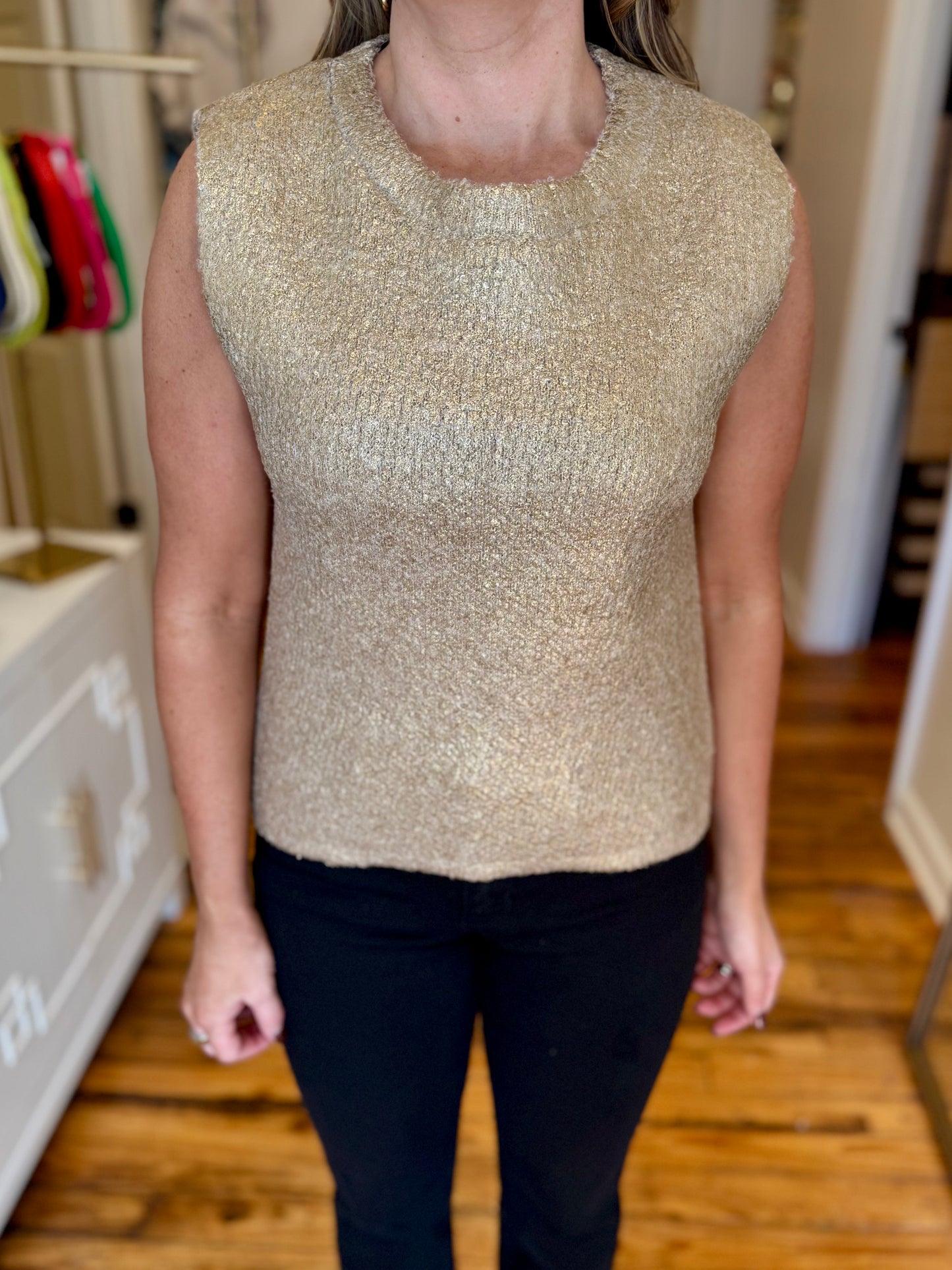 Effortless Gold Sleeveless Sweater