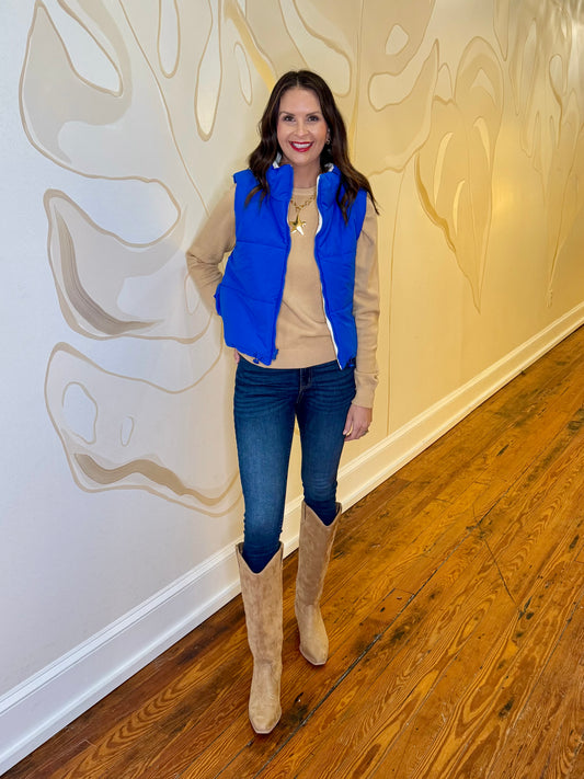 Reversible Blue Puffer Vest