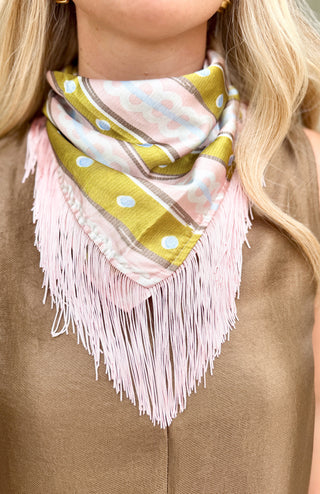 Dots and Stripes Fringe Scarf