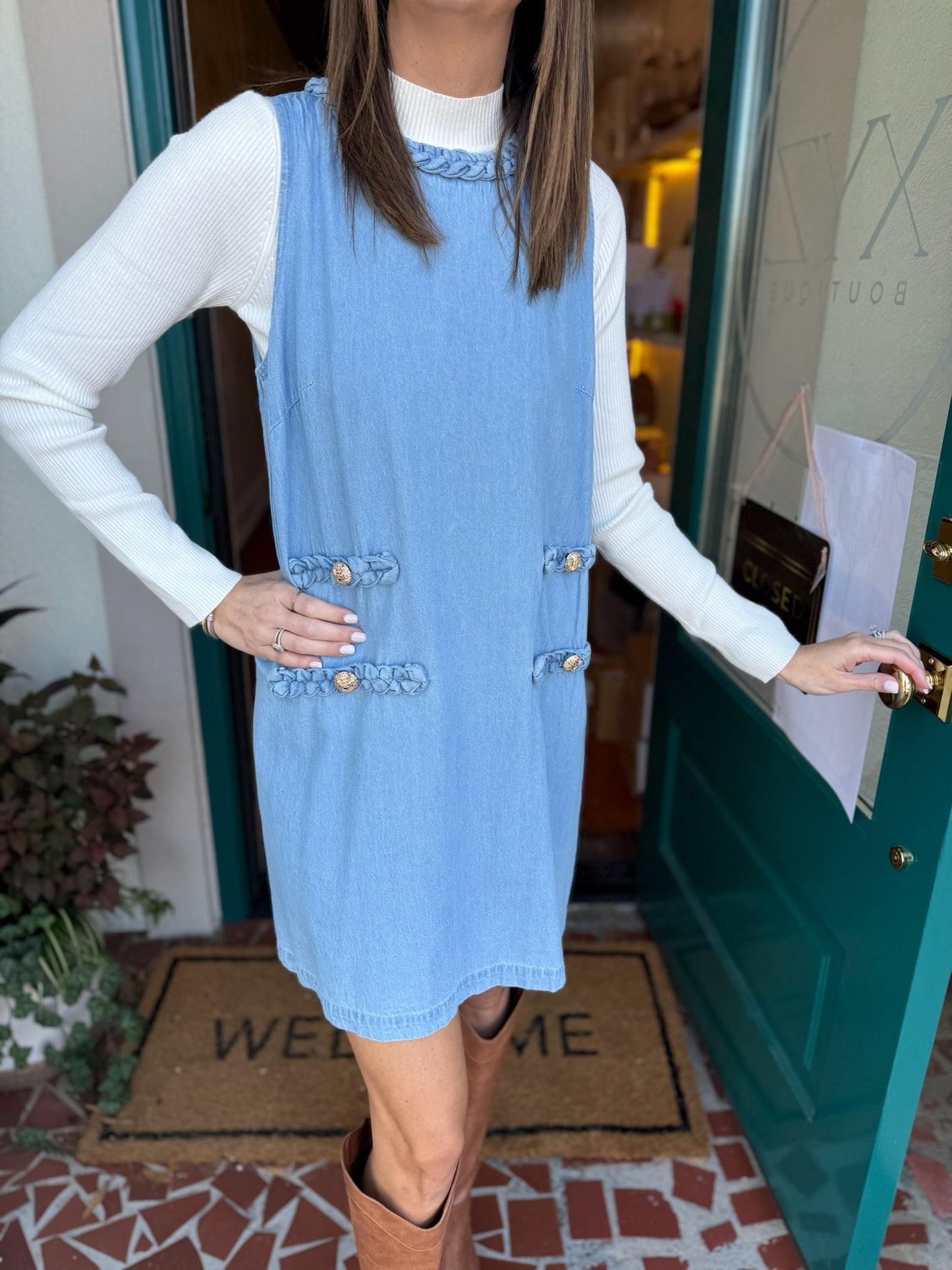 Denim Round Neck Dress