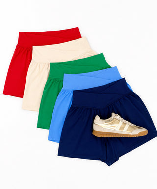V Crossover Flared Short-Saturday Steal