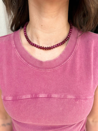 Burgundy  Beaded Necklace