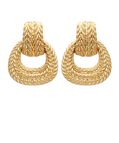 Door Knocker Woven Texture Earring