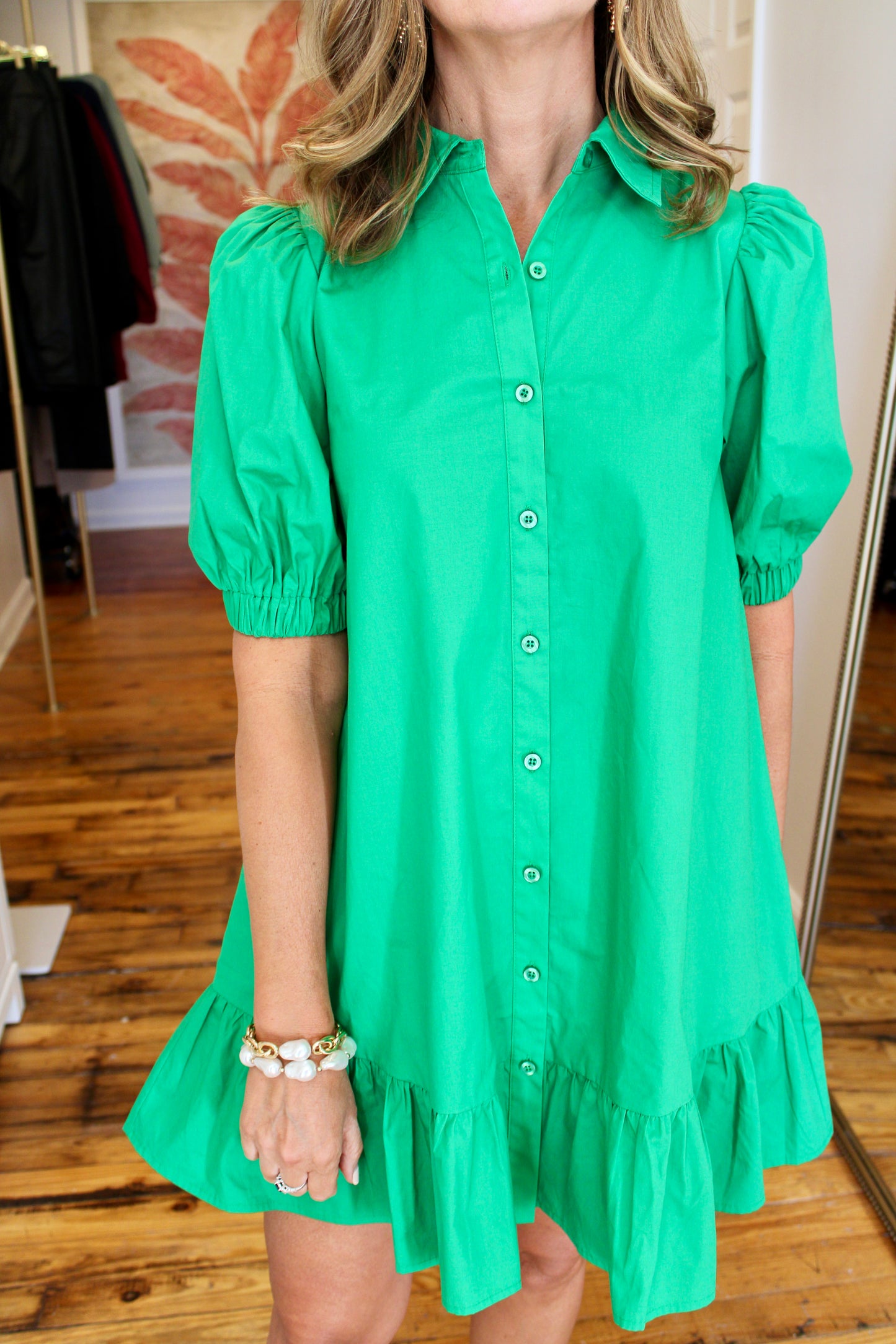 Levy Button Down Shift Dress