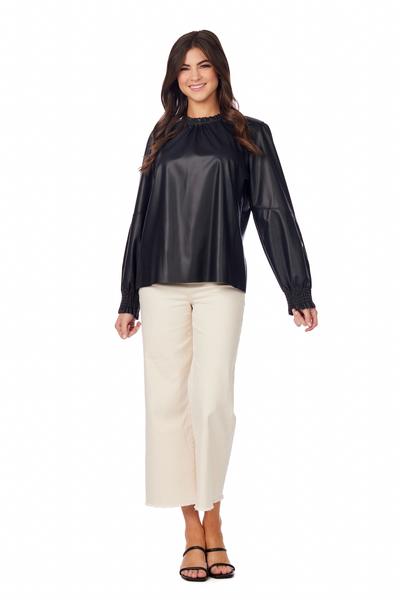 Putnam Faux Leather Top-Mudpie