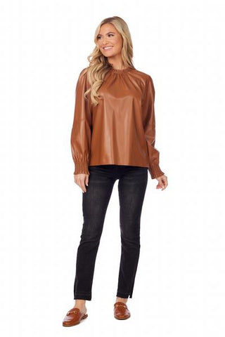 Putnam Faux Leather Top-Mudpie