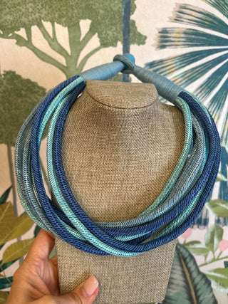 Multi Blue Rope Necklace