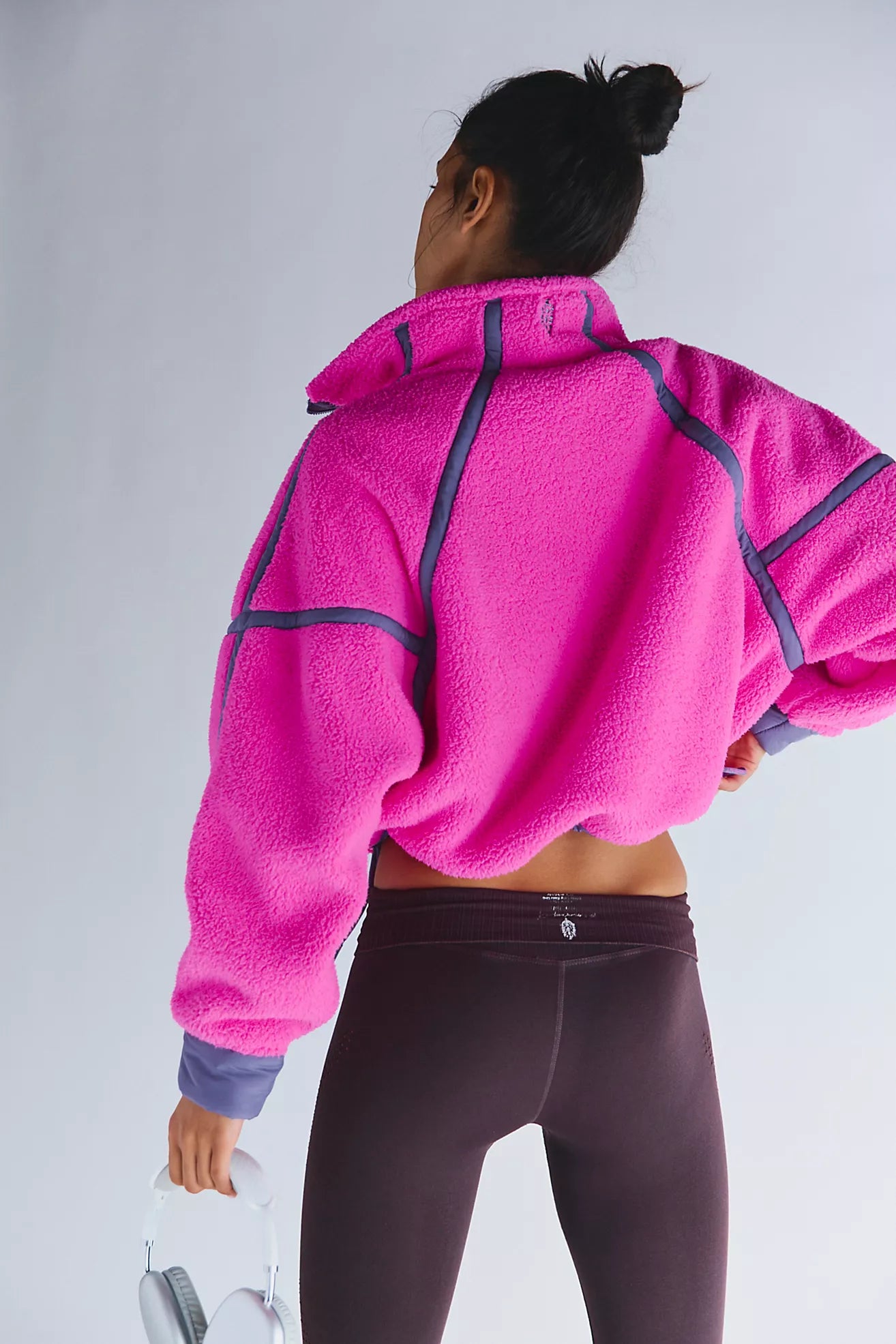 Fuschia Flirt Mountain High Half Zip Fleece-Free People Movement