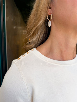 Ivory Button Detail Sweater