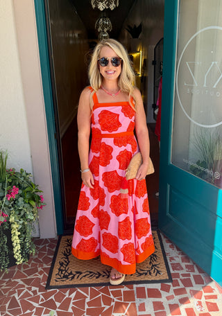 Square Neckline Midi Dress
