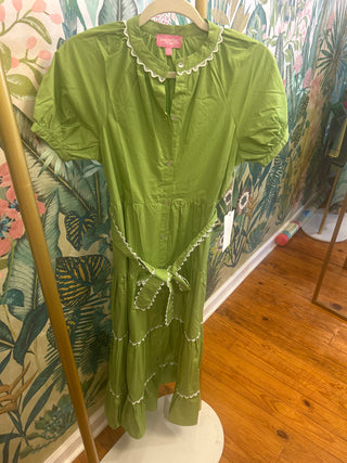 Amalie Lime Scallop Detail Maxi Dress