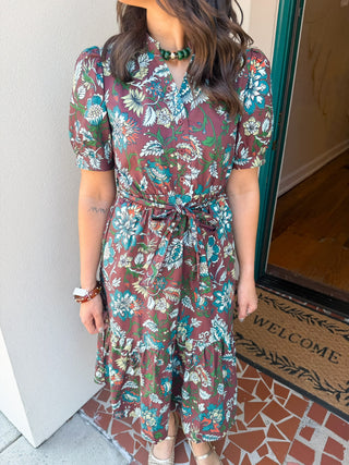 Victoria Floral Waist Tie Dress