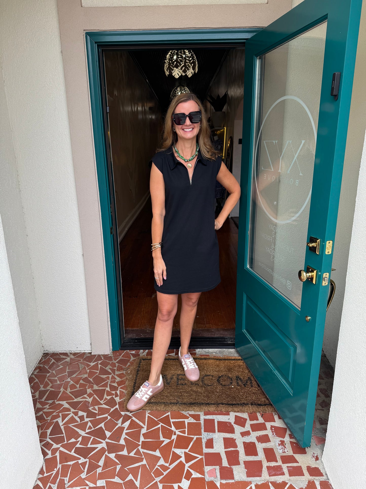 Sleeveless Zip Up Collar Dress