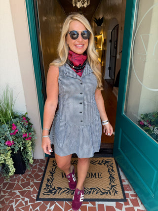 Sienna Gingham Button Front Dress