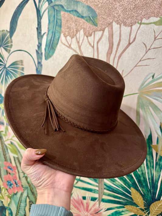Suede Hats Braided Detail