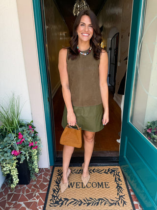 Sleeveless Mixed Media Dress