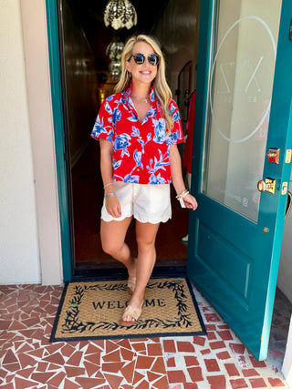 Floral Button Up Top