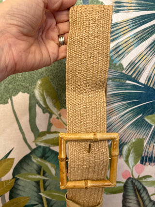 Bamboo Square Raffia Belt