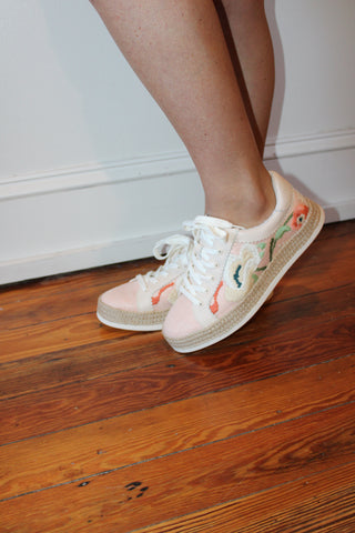 Pink Azalea Raffia  Sneaker Dolce Vita