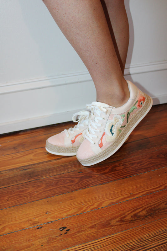 Pink Azalia Raffia  Sneaker Dolce Vita