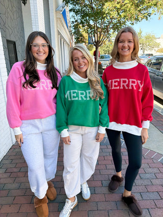 Merry Mock Neck Sweatshirt-Saturday Steal