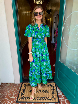 Lomeli Floral Belraj Poplin Maxi Dress