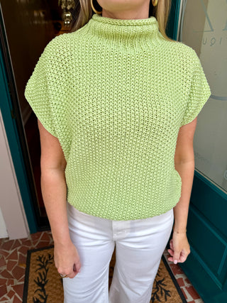 Drop Shoulder Mock Neck Sweater