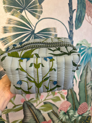 Medium Floral Quilted Cosmetic Bag