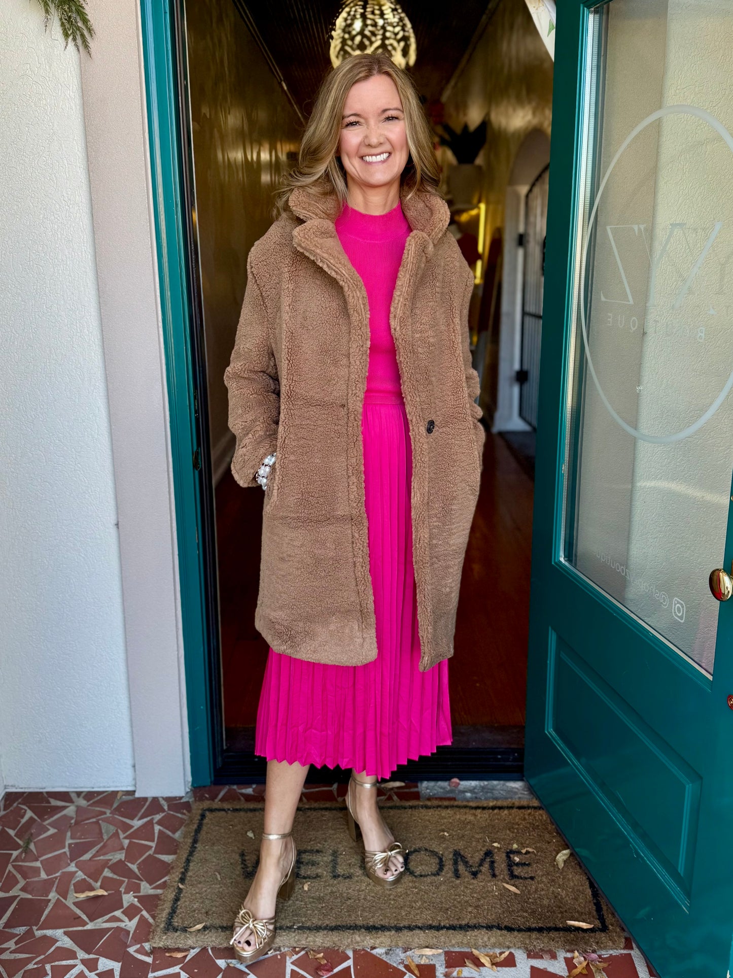 Notched Lapel Teddy Bear Coat