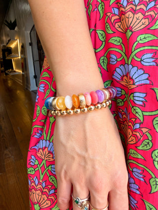 Rainbow 2 Row Beaded Bracelet