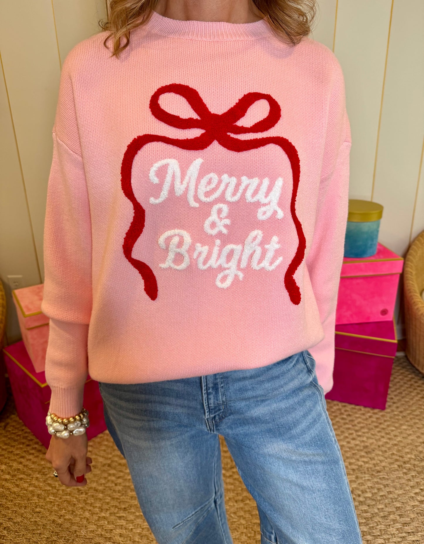 Merry & Bright Christmas Sweater Top