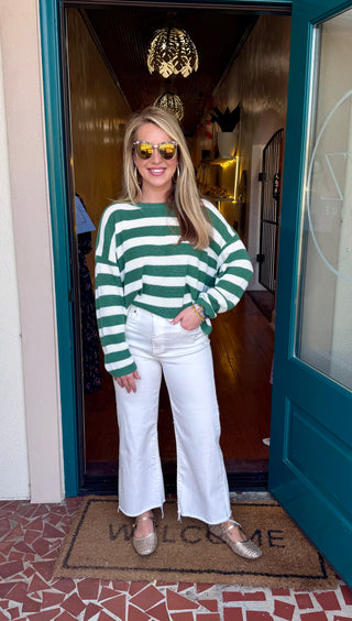 Green Stripe Cozy Sweater