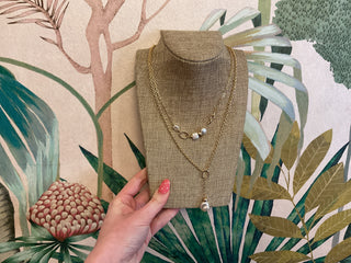 Gold Layered Freshwater Pearl Drop 16"-18"