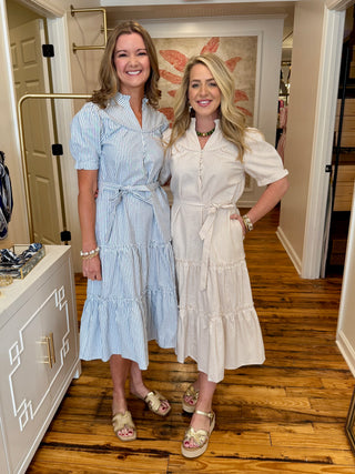 Striped Tiered Maxi Dress