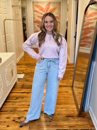 Baggy Straight Bow Tie Jeans