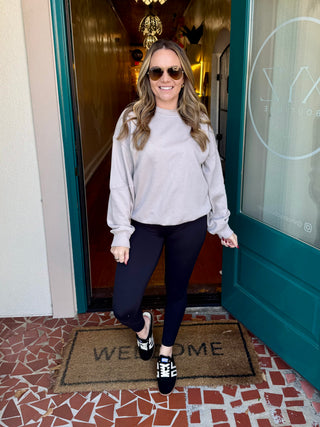 Black Brushed microfiber full length leggings