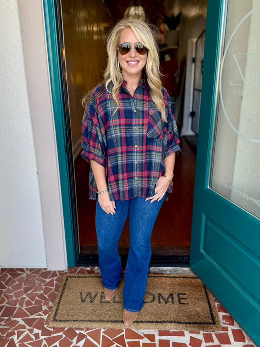 Christmas Plaid Oversized Flannel